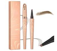 New Microblading Eyebrow Pencil, 2024 Upgrade 3D Waterproof Eyebrow Contouring Makeup Pen, 4 Fork-Tipped Precise Brow Pen, Natural Long-Lasting Magic Eyebrow Pen (Light Brown#1)