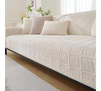 New Milk Velvet Soft Sofa Cover 1 2 3 Seater, Universal Couch Covers Non-Slip Corner Sofa Cover L Shape Sofa Slipcovers Furniture Protector for Living Room(Cream, 1PC 70 * 150cm Cushion Cover)