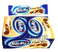 New MILKY WAY Crispy Rolls Chocolate 24 x 25g Chocolate Bars Full Box Original