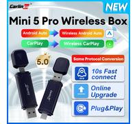 New Mini 5 Pro CarlinKit 5.0 Android Auto CarPlay 2In1 Wireless Adapter Online Upgrade BT WiFi Auto Connect CarPlay Smart Ai Box CarlinKit Genuine Mini 5 Pro