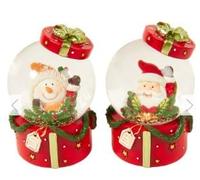 New Mini Character Snowglobe - RED - (SANTA & SNOWMAN) - Bring A Touch Of Winter Magic - DIMENSIONS - 7cm (H) × 4.5cm (W) × 4.5cm (D) - R01.