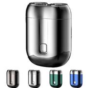 New Model Mini Dual-Head Electric Shaver, for Men USB Rechargeable, Double Head Razor, Waterproof Compact Pocket Shaver, Portable Electric Travel Razor with Magnetic Heads. (Silver)