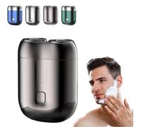 New Model Mini Dual-Head Electric Shaver,Rechargeable Waterproof Compact Electric Shaver,Electric Mini Portable Shaver,Double Head Shave, Electric Mini PortableShave (Gray)