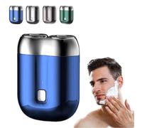 New Model Mini Dual-Head Electric Shaver,Rechargeable Waterproof Compact Electric Shaver,Electric Mini Portable Shaver,Double Head Shave, Electric Mini PortableShave (Blue)