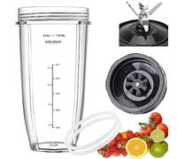 [New Model] Replacement 7 Fins Male Blade&24oz Blender Cup Compatible For Nutri Ninja Blender [4 Inch Male 7 Fins Blade]