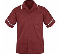 New Model UK Men’s Healthcare Tunic Uniform Work Wear Dresses Side Vents with Three Pockets Size S to XXL (BURGUNDY, M)