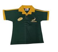 New Model UK South Africa Rugby Half Sleeve Unisex Kids T-Shirt | Button Down Collar Style | Size 3 Year to 12 Year (Age 11 Years to 12 Years, Dark Green)