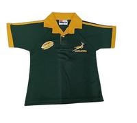 New Model UK South Africa Rugby Half Sleeve Unisex Kids T-Shirt | Button Down Collar Style | Size 3 Year to 12 Year (Age 3 Years to 4 Years, Dark Green)