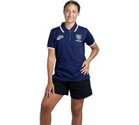 New Model UK Women Scotland Rugby Fan Supporter T Shirt Button Down Collar Style Short Sleeve Size 8-10 to 24-26 (S to XXL) (L, Navy Blue)