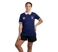 New Model UK | World Cup Football England Ladies Half Sleeve T-Shirt | Button Down Collar Style | Embroidered Logo | Size S to XXL | Multicolored (Navy Blue, S)