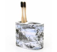 New Modern And Stylish Two Compartment Riverside Toothbrush Toothpaste Storage Holder Stylish Bathroom Accessory - N41