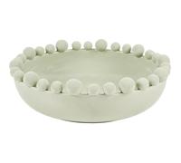 New Modern Ball Edged Bowl - Sage Green Decorative Centrepiece, Contemporary Design for Storing Trinkets, Jewellery, and Potpourri, Perfect for Living Room or Dining Table N-41