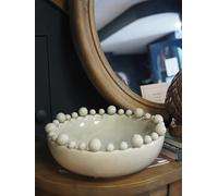 New Modern Ball Edged Decorative Bowl - Stylish and Functional Sage Green Accent Piece for Jewellery, Trinkets, Potpourri, Glass Pebbles and Contemporary Home Décor-N55