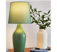 New Modern Green Ceramic Bedside Table Lamp with Smooth, Matte Finish