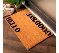 New Modern Hello Goodbye Doormat Artsy Mats Black 40cm x 60cm