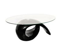 New Modern High Gloss Glass Top Coffee Table Black Side Dinner Office Kitchen