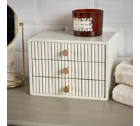 New Modern Storage Box - Light Grey - Upgrade Your Space With Our Modern Ribbed Desktop Storage- D01.