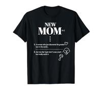 New Mom Definition Motherhood Baby Birth First Time Mama Value Graphic T-Shirt, Men, Black, L