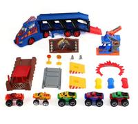 New||Monster Truck Play Set, 20 Piece Vehicle Carrier with 6 Mini Cars, Road Signs and Accessories|| Toys Birthday/Xmas Gifts for 3 4 5 6 7 Years Old Girls Boys
