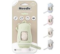 NEW Moodie Teddy Bear Diaper Bag Dispenser | Diaper Bag on the Go Dispenser w/Silicon Strap |15 UNSCENTED Diaper Disposal Bags per Roll | Diaper bag essential items (SAGE GREEN)