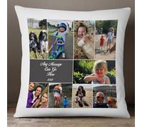 New Moon Canvas Personalised Custom Collage Cushion Cover For Home Decor Couch Chair Settee Add Your Pictures Photos and Message