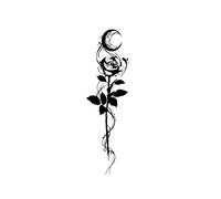 New Moon Rose | Herbal Tattoo Patch For Women, Realistic, Waterproof And Cannot Be Rubbed Off, Lasts For 2 Weeks, Semi Permanent, Fake Tattoos(2pcs)
