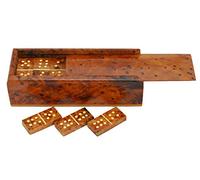 NEW MOROCCAN DOMINOES BURRED THUYA WOOD HAND CRAFTED GAME IN BOX FAIR TRADE GIFT