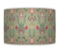 New Morris Inspired Sage Green Hot Pink Ceiling Light Handmade Drum Lamp Shade Floor or Ceiling Pendant Light Shade dz202 (30cm(12")