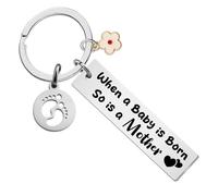 New Mother Gift Keychain When a Baby Is Born So Is a Mother Heartfelt Keepsake for First Time Mothers Gifts Mothers-to-Be Present Baby Shower Gifts Sentimental Push Gift for New Moms