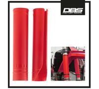 Bike It MX Upper Fork Protector Guards - Universal Motocross Fork Guards 50-60mm - Roost & Stone Chip Protection - Trim-to-Fit MX Fork Covers (Red)