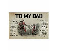 New Motocross Son to Dad You Will Always Be My Dad My Hero Poster Metal Sign Metal Tin Sign for Home and Kitchen Bar Man Cave Cafe Garage Wall Decor 12x8 Inch