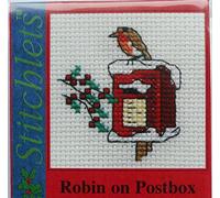 New Mouseloft Stitchlet Christmas Cross Stitch Kit "Robin on Postbox"