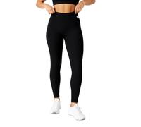NEW MOVEMENT DEFINITION Everyday High Waisted Leggings for Women, Non-See Through, Tummy Control Yoga Pants with Side Pocket Squat Proof Gym Legging (UK, Waist, L, Regular, Regular, Standard, Black)