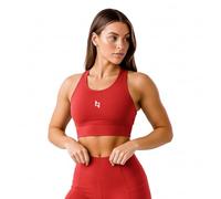 NEW MOVEMENT DEFINITION Everyday Racerback Women’s Sports Bra - High Impact, Full Coverage, Removable Pads - Breathable, Moisture-Wicking Bra for Yoga (UK, Alpha, S, Regular, Regular, Standard, RED)