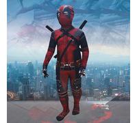 New Movie Character Role Play Costume Superhero Deadpool Costume Mask Sword Bag Suits Halloween Party Cosplay Jumpsuit 3D Style 130 Clothing set