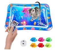 New Multi-Color Lighted Cat Water Mat,Glow Pad for Cats,Thickened Anti-Scratch Leak Proof Cat Water Sensor Play Mat,Lighted Cat Water Mat with Fish,with Motion-Triggered Light Effects