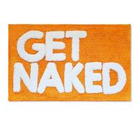 New Mungo Get Naked Bath Mat Orange - Cute Bathroom Rugs, Funny Bath Mat, 31" x 20"