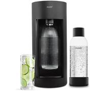 New Mysoda Glassy Design Sparkling Water Maker With 1L Glass & Plastic bottle - Silent Nordic Design Soda Maker Featuring A Sliding Door Opening - No Cylinder Included - Colour Black