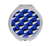New National Flag of New Zea-land Portable Mirror Compact Metal Pocket Makeup Mirrors with 1X/2X Magnification for Travel