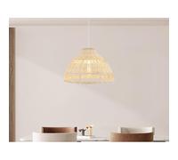 New Natural Rattan Ceiling Light Shade - Boho Woven Rattan Pendant Lampshade for Living Room, Bedroom, or Hallway N-58