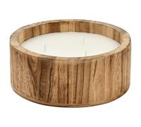 New Natural Wood Bowl Candle - Perfect Garden Decorative Accessory - Provides Calming Light for Relaxing Evenings Outdoors A-34