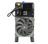 New NerdQaxe++ Rev 6.1 Miner Upgraded - 6TH/s Bitcoin Miner, 16.5J/TH Efficiency 100W Low Power, 2.4G WiFi & Quiet Dual Fan Open-Source Crypto Machine for BTC Solo Mining, Black
