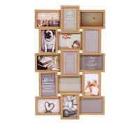 New Neutral And Homely Design Canterbury Aperture Frame Overlapping With Wooden Frames, Space For Up To 15 Photographs, Perfect Heartwarming Display For Your Wall. - 6x4in.