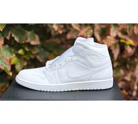 NEW Nike Air Jordan 1 Mid Trainers - UK11 EUR46 - 554724 136 - Triple White