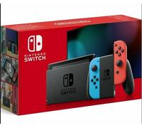 Nintendo Switch (Neon Blue and Neon Red Joy-Con) (2019 Version) with Generic Portable Protective Case (Black) and Tempered Glass Screen Protector