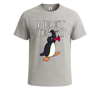 New Noot Today Pingu Funny Penguin Graphic Mens T-Shirt Gift Party Novelty Top(Grey, L)
