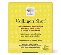 New Nordic Collagen Shot High-Absorbency Premium Liquid Daily Sachets - 15x Hydrolyzed Shots - Freshwater Marine Collagen with Coffee Cherry, Vitamin