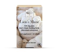 New Nordic Lion's Mane Mushroom 600mg, No Additives, Vegan, 30ct | Pure Hericium Erinaceus Extract, No Mycelium or Grain Fillers, Traditional Use, Clean Ingredients, One-A-Day Tablet