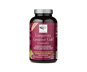 New Nordic Longevity Creatine Gold Gummies, Citrus Flavour, No Powder, 90ct