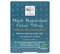 New Nordic Magnesium Citrate - 750 mg Extra Strength - Muscle & Sleep Support for Women & Men - Vitamin B Complex & Vitamin D - 60 Tablets